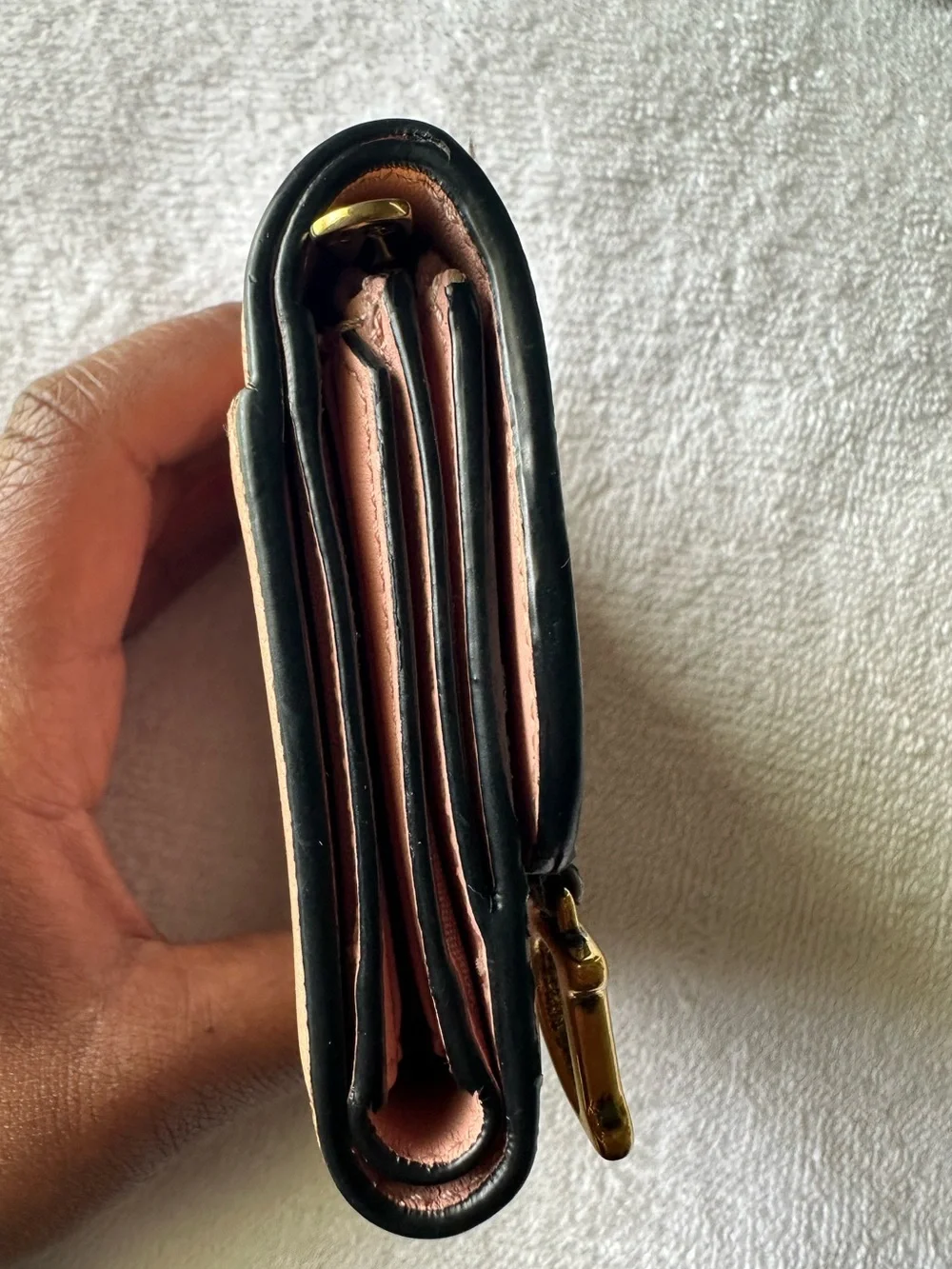 Christian Dior Saddle Compact Wallet Pink Leather